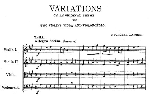 First lines of Warren's Variations